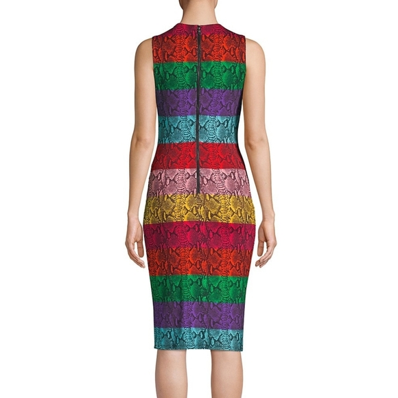 ALICE +OLIVIA colorblock snakeskin sheath dress - Picture 2 of 6